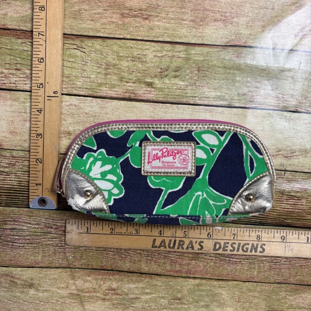 VTG Y2K Lilly Pulitzer Floral Canvas Pencil Pouch Preppy Chic Cosmetic Pouch